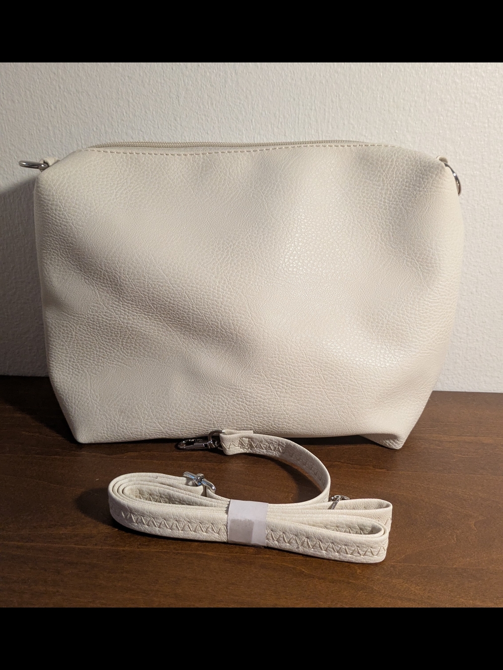 Collection XIIX Cream Faux Leather Crossbody Bag